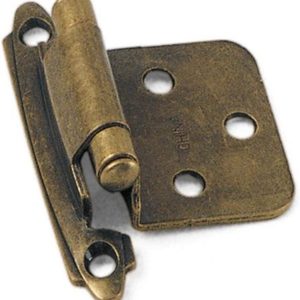 Laurey 28705 No Offset Antique Brass Semi Concealed Cabinet Hinges, 1 Count (Pack of 1)